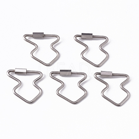 Non-Tarnish 304 Stainless Steel Screw Carabiner Lock Charms STAS-R112-03-1