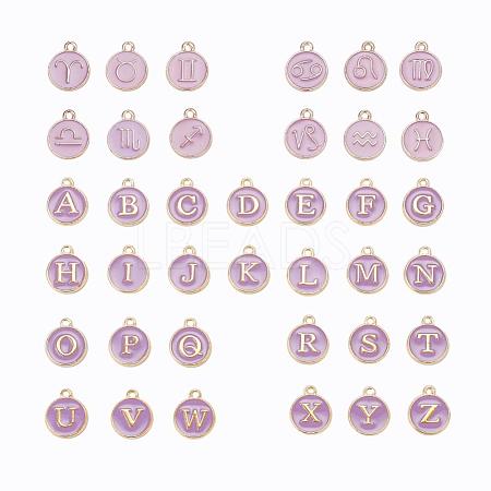 2 Sets 2 Styles Golden Plated Alloy Enamel Charms ENAM-YW0001-28B-1