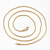 304 Stainless Steel Box Chain Necklaces NJEW-L450-05G-2