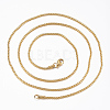304 Stainless Steel Box Chain Necklaces NJEW-L450-05G-2