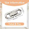 8Pcs Stainless Steel Fold Over Clasps STAS-FH0002-28-2
