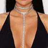 Alloy Full Crystal Rhinestone Long Tassel Y Necklaces for Nightclub FS-WG5F917-02-2