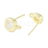 Brass Pave Clear Cubic Zirconia Stud Earring Findings KK-F875-01G-2