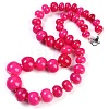 Dyed Natural Rhodonite Rondelle Graduated Beaded Necklaces for Women Men NJEW-K388-02B-1
