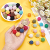 56Pcs 28 Colors Organic Wool Fabric Beads FIND-CA0003-74-3