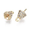 Brass Micro Pave Clear Cubic Zirconia Peg Bails Pendants KK-T056-33G-NF-2