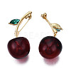 Resin Cherry Enamel Pin JEWB-N007-165-1