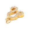 316 Stainless Steel Micro Pave Cubic Zirconia Pendants STAS-K284-01G-G-2