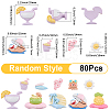 80Pcs 2 Styles Summer Theme Opaque Resin Cabochons CRES-SC0003-28-2