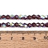 AB Color Plated Transparent Glass Beads Strands GLAA-G127-01-02S-2