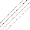 Anti-Tarnish Rhodium Plated 925 Sterling Silver Oval Ball Chains STER-F052-02P-1