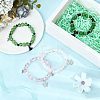 4Pcs 4 Styles Witch Hat Crown Alloy Charm Glass & Synthetic Moonstone & Cat Eye Beaded Stretch Bracelet Sets BJEW-PH01982-4