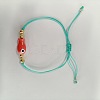 Braided Porcelain Fish Charm Adjustable Bracelets JI6734-5-1