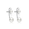 Rhodium Plated 925 Sterling Silver Front Back Stud Earrings for Women PO5078-1