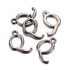 Gunmetal Plated Alloy Letter Pendants PALLOY-J718-01B-Q-2