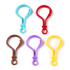 Opaque Solid Color Bulb Shaped Plastic Push Gate Snap Keychain Clasp Findings KY-N022-08-2