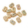 Eco-friendly Brass Micro Pave Cubic Zirconia Multi-strand Links KK-D076-05B-G-1