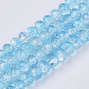 Transparent Crackle Spray Painted Glass Beads Strands DGLA-T001-008F-1
