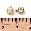 Brass with Clear Cubic Zirconia Charms KK-G477-01G-3