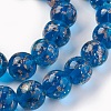 Handmade Gold Sand Lampwork Beads Strands LAMP-P051-L07-12mm-2