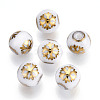 Christmas Opaque Glass Beads X-EGLA-R113-01C-1
