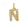 Brass Cubic Zirconia Pendants with Jump Rings FIND-PW0024-09N-1