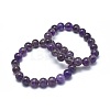 Natural Amethyst Bead Stretch Bracelets X-BJEW-K212-B-034-4