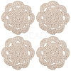 Handmade Cotton Lace Cup Coasters AJEW-GF0008-84A-1