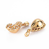 Rack Plating Brass Micro Pave Clear Cubic Zirconia Charms KK-T060-29-RS-3