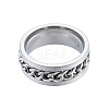 201 Stainless Steel Curb Chain Finger Ring for Women RJEW-N043-30P-2