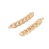 Brass Micro Pave Clear Cubic Zirconia Connector Charms KK-L223-016G-2