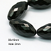 Natural Black Onyx Beads Strands G-E039-FR2-30x15mm-1
