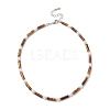 Natural Tiger Eye & Pearl & Crystal Rhinestone Beaded Necklace for Women NJEW-JN04209-03-1
