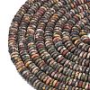 Frosted Natural Leopard Skin Jasper Beads Strands G-K389-C30-01-3