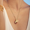 1pc Brass Chain with Alloy Letter Pendants Necklaces NJEW-LP0001-41Y-G-4