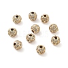 Round Brass Micro Pave Cubic Zirconia Beads ZIRC-N016-01G-4MM-1