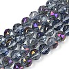 Transparent Electroplate Glass Beads Strands EGLA-N002-34C-C17-1