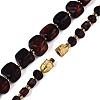 Natural Bloody Amber Nuggets Graduated Beaded Necklaces with Brass Clasps & Seed Beads NJEW-N064-06-4