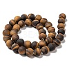 Natural Frosted Tiger Eye Round Bead Strands G-M064-10mm-02-2