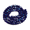 Electroplate Opaque Solid Color Glass Beads Strands EGLA-A044-P6mm-L07-3