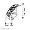 Punk Rock Style 316L Surgical Stainless Steel Wing Wide Band Rings for Men RJEW-BB01236-10AS-3