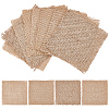 12Pcs 4 Style Square Jute Braided Mats AJEW-DR0001-12-1