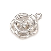 Brass Micro Pave Clear Cubic Zirconia Charms KK-G544-07P-01-2