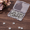 60Pcs Tibetan Style Alloy Flat Round Beads TIBEB-SC0001-58-7