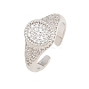 Brass Micro Pave Cubic Zirconia Cuff Rings for Women CU-CBA0A21-04P-4