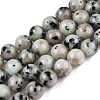 Natural Sesame Jasper/Kiwi Jasper Bead Strands G-R345-8mm-36-2