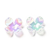 Opaque Rainbow Iridescent Plating Acrylic Bead Caps MACR-C009-11-3