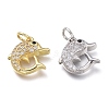 Brass Micro Pave Clear Cubic Zirconia Charms ZIRC-H100-02-1