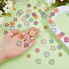 48Pcs 8 Styles Spray Painted 430 Stainless Steel Filigree Pendants STAS-HS0001-56-3
