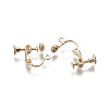 Rack Plated Brass Screw Clip-on Earring Findings KK-P169-04KCG-2